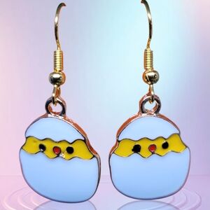 Charming Chick Earrings in Blue and Yellow